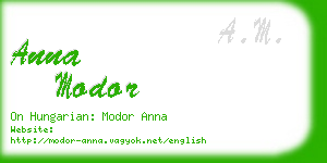 anna modor business card